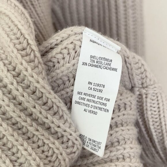 HELMUT LANG Womens Xsmall Shawl Collar Wool Cashmere Cardigan In Birch Color - Picture 9 of 13